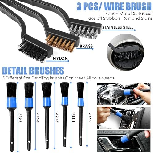 Viewsun Car Cleaning Kit, Car Interior Detailing Kit with High Power Handheld Vacuum, Detailing Brush Set, Windshield Cleaner, Cleaning Gel, Complete Auto Accessories for Men, Women thumbnail 5