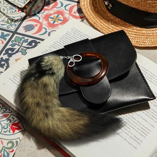 Beviliu Fox Tail Fur Keychain Cosplay Toy Party Costume Furry Wolf Tails Christmas Gift Handbag Accessory Key Chain Ring Hook thumbnail 6