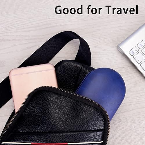 Muf 2 in 1 Contact Lens Case and Glasses Case, Double Sided Design with Mirror, Portable Travel Kit with Tweezer, Remover and Solution Bottle, Blue thumbnail 5