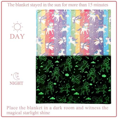 LIFEYJ Glow in The Dark Blanket Unicorns Gifts for Girls,Soft Blanket 3 4 5 6 7 8 9 10 Year Old Girl Gifts,Toddler Girls Toys Age 6-8,Gifts for Grandkids Teens for Christmas Birthday Presents,50"x60" thumbnail 4