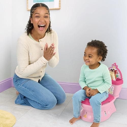 Bright Starts Disney Junior Princess My Size Potty Training Toilet, Toddler Potty Chair with Flushing & Cheering Sounds, Removable Seat with Splash Guard & Handles, Ages 18+ Months, Up to 50 lbs thumbnail 2