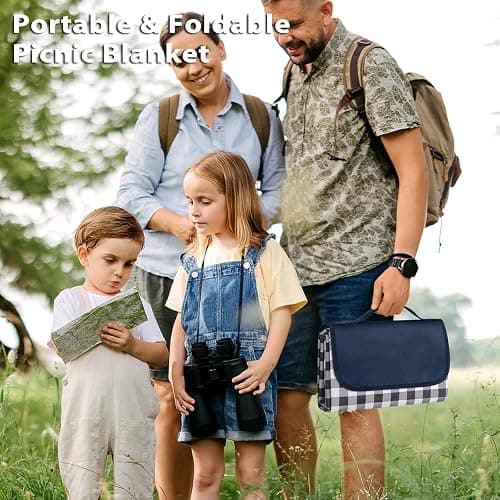 HOUSEKIT Extra Large Picnic Outdoor Blanket, 79''x79'' Waterproof Picnic Blankets Sandproof Foldable Beach Blanket Picnic mat for Camping Grass Lawn Park thumbnail 2