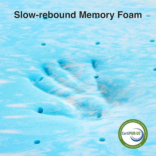 Novilla Memory Foam Mattress Topper Queen - 2 Inch Cooling Gel Infused Memory Foam | Slow-Rebound Pressure Relief | CertiPUR Certified | Comfort for Sleeper Sofa, RV, Camper, Dorm Room thumbnail 3