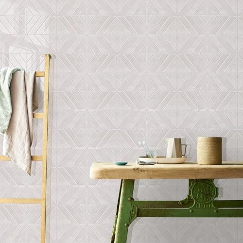 STICKGOO 10 Sheets Thicker Herringbone Peel and Stick Backsplash, 12.6”×9.7” Stick on Wall Tiles, Self Adhesive Tile Sticker for Kitchen Backsplash and Bathroom, Smoky Pink thumbnail 6