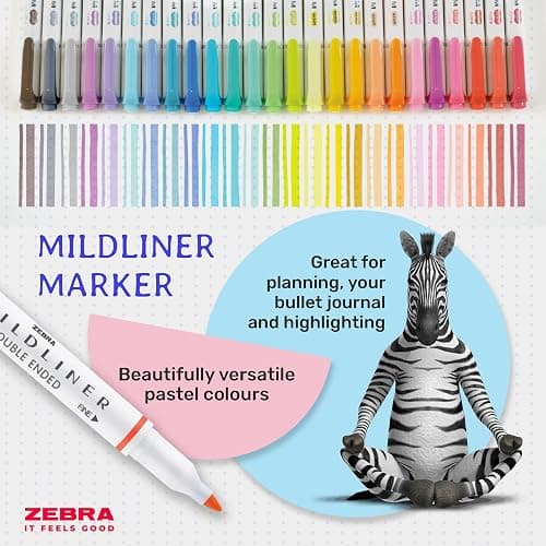 Zebra Mildliner Creative Marker Double Ended Soft Mild Color 15 Pack thumbnail 5