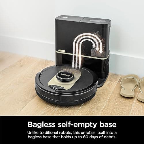 Shark AV2501AE AI Robot Vacuum with XL HEPA Self-Empty Base, Bagless, 60-Day Capacity, LIDAR Navigation, Perfect for Pet Hair, Compatible with Alexa, Wi-Fi Connected, Carpet & Hard Floor, Black thumbnail 3