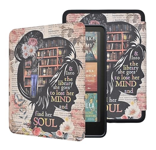 Lightweight Case for 7" Kindle Paperwhite 12th Gen 2024 & Kindle Colorsoft | PU Leather Foldable Protective Cover, Magnetic Closure, Auto Wake/Sleep, for Kindle Case, Book Lovers Gifts - Image 1