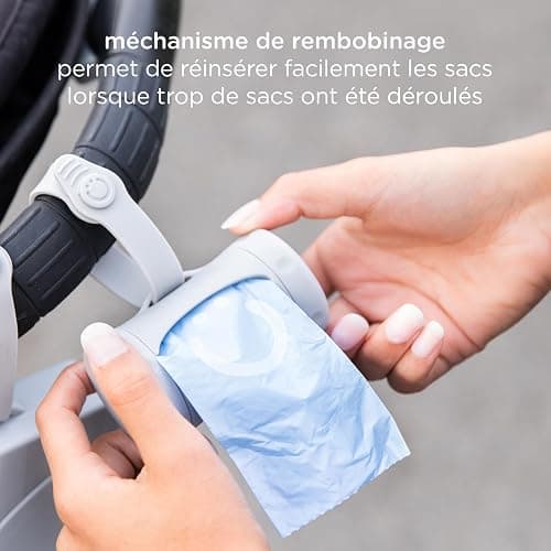 Ubbi Retractable On the Go Bag Dispenser for Travel, Diaper Bag Accessory Must Have for Newborn, Helpful Item, Baby Gift, Lavender Scented, Gray thumbnail 2