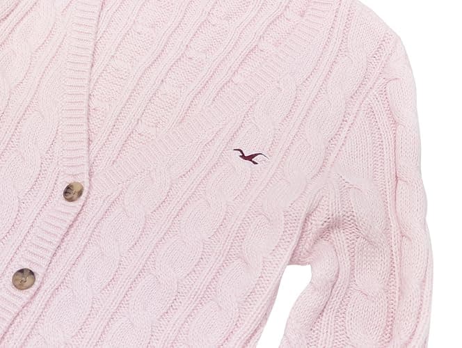 Hollister Women's Cable-Knit Icon V-Neck Sweater Cardigan (Slim Fit) HOW-73 thumbnail 2