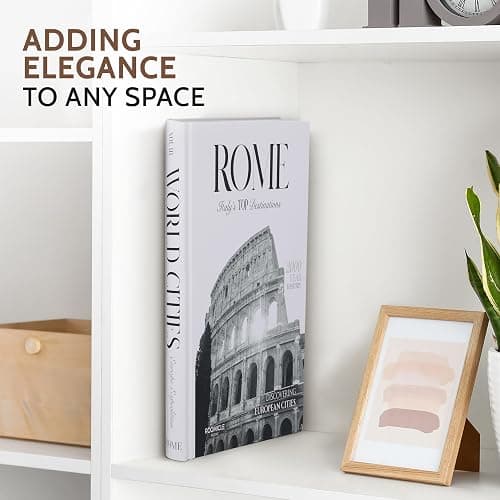 Rome Decorative Books for Coffee Table - Designer Faux/Fake Books for Decoration - Enhance Your Coffee Table, Mantle & Bookshelf Decor - Book Decor Aesthetic Collection - Real Blank Pages Inside - Rome thumbnail 6