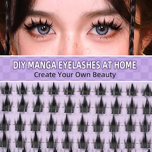 B&Q Manga Lash Clusters Kit Anime Lashes 10-18mm Mixed 120pcs Eyelash Extension Kit Thick Curly Manga Style Feature Spike Eyelash Clusters Perfect Choice for Beginners at Home(KIT-Anime 03) thumbnail 2