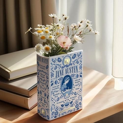 H&H + 6 in 1 + Jane Austen Book Vase for Flowers + Bookmark + Emma, Mansfield Park, Sense and Sensibility, Northanger Abby, Persuasion, Pride and Prejudice Merch + 2025 Jane Austen Anniversary Edition thumbnail 6