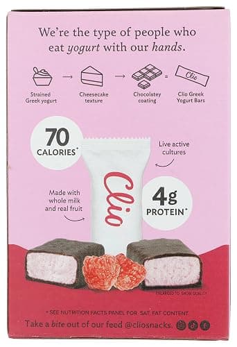 Clio Raspberry Dark Chocolate Covered Mini Greek Yogurt Bar 8Ct, 6.21 Oz thumbnail 4