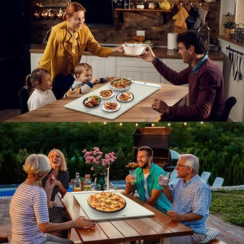 FYY Warming Mat for Food - Rapid and Full Surface Heating, 6 Temp Settings, 6H Timer, Rollable Portable Food Warming Mat, Ideal for Gatherings, Parties, Keep Meal Warm (X Large Size, Khaki) thumbnail 6