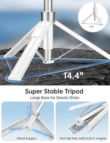70" Magnetic Tripod for iPhone Magsafe, Extendable Selfie Stick Tripod with Rechargeable Remote & Magnetic Holder, 360° Rotatable Cell Phone Tripods Stand for Video Recording & Content Creation thumbnail 4