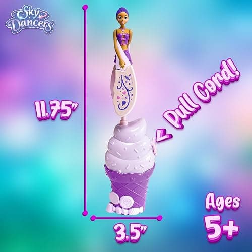 Sky Dancers Purple Licious– The Original Flying Doll Toy – Pull String Powered, Use Indoors or Outdoors, No Batteries Required, Gift for Kids 6+ thumbnail 2
