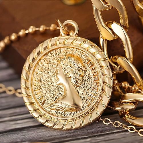 MJartoria Gold Layered Necklaces for Women Trendy Balloon Initial Pendant Necklace Dainty Chunky Chain Choker Necklaces Jewelry Birthday Gifts - Gold - J thumbnail 8