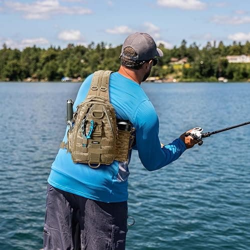 Piscifun Fishing Tackle Backpack with Rod & Gear Holder, Lightweight Outdoor Water-Resistant Fishing Shoulder Storage Bag thumbnail 7
