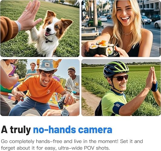 64GB FHD 1080P Mini Body Camera, Wearable Action Body Cam, Thumb Size Hands Free Recording Body Worn Camera, Premium Portable Camcorder Mount Anywhere for Pet Walking, Work, Travel with WiFi (Black) - Black thumbnail 5