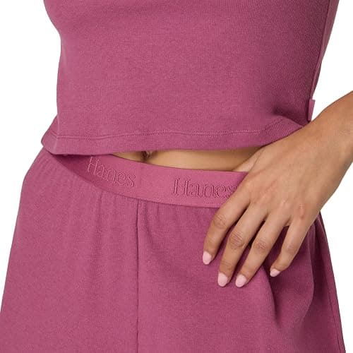 Hanes womens Originals 2-piece Lounge Set, Supersoft Cropped Baby Doll Tee & Sleep Shorts Loungewear Set thumbnail 5