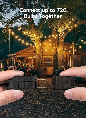 Outdoor String Lights, 55(50+5) FT 25 Bulbs IP65 Waterproof Patio Lights | Shatterproof Dimmable Hanging Connectable G40 Globe LED Outdoor Lights for Christmas, Backyard, Bistro, Porch thumbnail 4