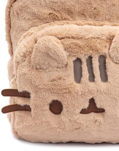 Pusheen the Cat Kids Beige Fluffy Backpack Rucksack 3D Ears Padded Straps 16 Inch School Travel Daypack Laptop Gym Bag thumbnail 7