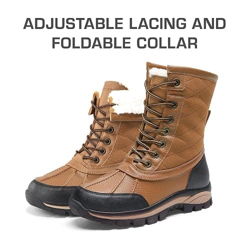 DREAM PAIRS Snow Boots for Women Waterproof Mid Calf Lace Up Duck Boots Warm Faux Fur FuzzyGo Bold Winter Boots for Outdoor thumbnail 2