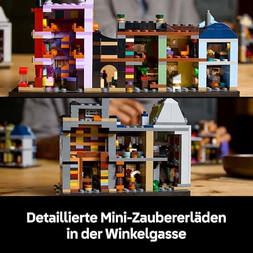LEGO Harry Potter Die Zauberläden der Winkelgasse - Miniaturstraße zum Ausstellen - 12 Mikrofiguren zum Sammeln, inkl. Harry Potter, Draco Malfoy, Hermine Granger - Geschenk für Erwachsene 76444 thumbnail 5