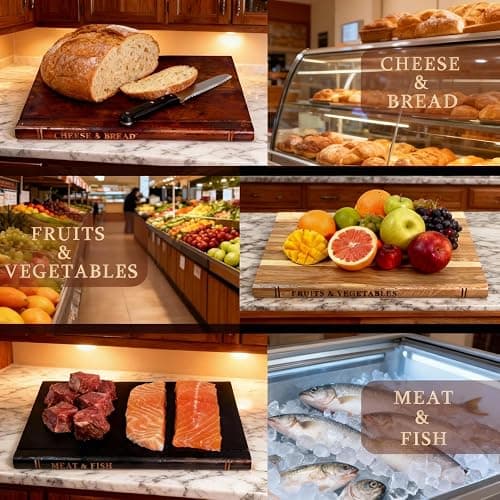 Book Cutting Board Set of 3, Library Cutting Board That Looks Like Books, Acacia Wood with Stand | Decorative & Functional for Meat, Vegetables, Cheese | Kitchen & Housewarming Gift thumbnail 5