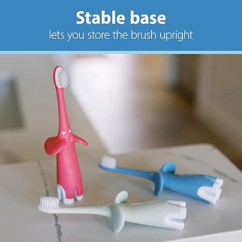 Dr. Brown's Infant-to-Toddler Toothbrush, Elephant, Mint, 0-3 Years thumbnail 7