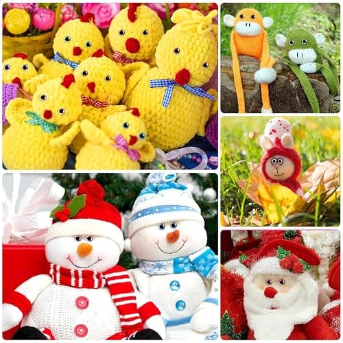 MUCUNNIA 96pcs 25mm 3D Glitter Plastic Safety Eyes for Amigurumi Trapezoid Craft Crochet Doll Eyes with Washers Stuffed Animal Eyes for DIY of Puppet, Bear Plush Animal Halloween Decorations(6 Colors) thumbnail 7