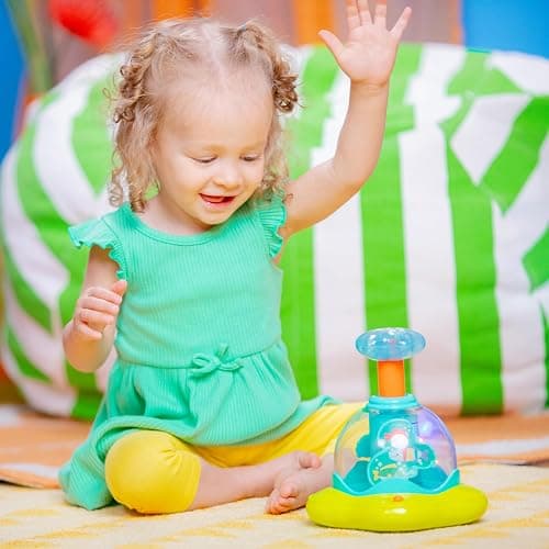 Bright Starts Press & Glow Spinner Cause and Effect Musical Baby Toy, Age 6 Months+ thumbnail 3