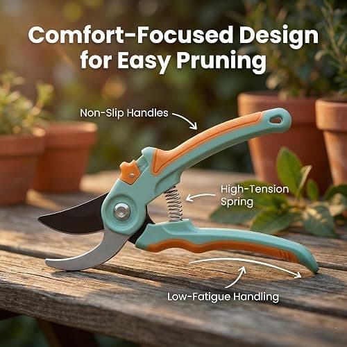 NEXON Garden Pruning Shears 2 Pack, 8" Bypass Hand Pruner & 6.25" Precision Garden Scissors, Professional Garden Clippers for Plants and Flowers thumbnail 5