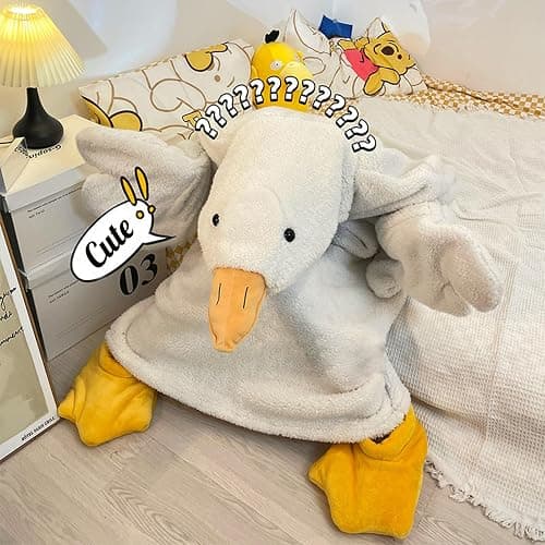 Goose Blanket Hoodie Adult & Kid, Oversized Warm Duck Wearable Hoodie Blanket with Sleeves,Cozy Sleeping Bag thumbnail 3