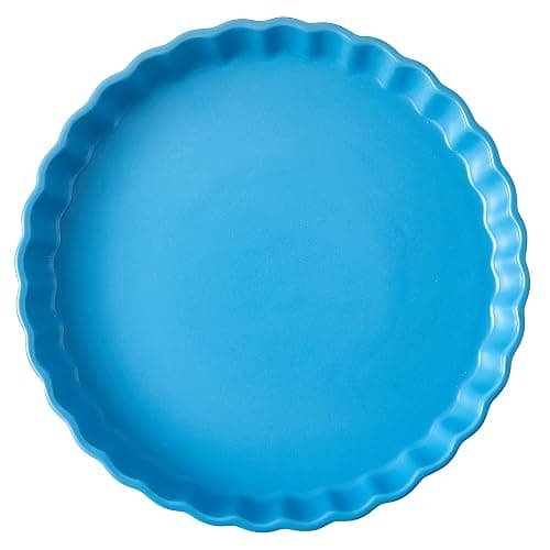 Bruntmor Ceramic Pie Pans Set of 4, Baking Dishes/Quiche Dish/Apple Pie/Tart. Oven Safe Nonstick Porcelain Round Baking Plate/Pot/Tart Pan. 10"/ Blue thumbnail 6