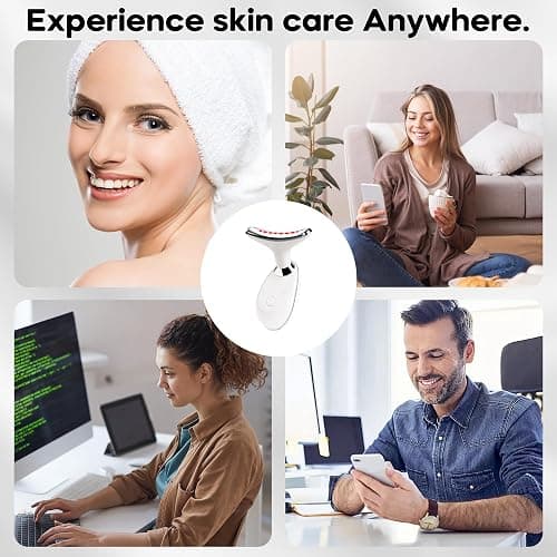 Red Light Therapy for Face, 7 Color LED Facial Light Therapy Wand for Skin Care at Home Blue Light Therapy Face Massager Tool for Neck (White) thumbnail 5