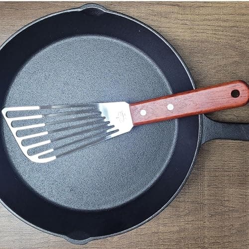La Cuisine Fish Slotted Spatula Turner with Beveled Edged Stainless Steel, For Flipping Fish Egg Pancake Patties Fries. Blade 6.5", Size 11" thumbnail 8