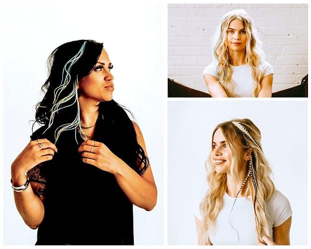 21 Natural Color Hair Extensions – 7”–12” Long – DIY Rooster Kit with 20 Micro-Link Beads – 100% Real Feathers – Eye-Catching Boho Style thumbnail 6