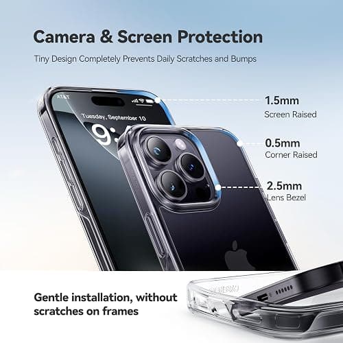 CASEKOO for iPhone 16 Pro Case Crystal Clear, [Never Yellow Technology] [12FT Military-Grade Protection] Transparent Slim Cover Women Men Phone 16 Pro Case 6.3 inch, Clear thumbnail 5