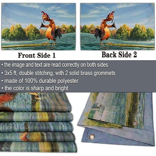 NASIAN Chicken Flag 3x5 Ft Funny Flags for College Dorm Room Guys Double Sided Meme Flags Man Cave Bedroom Wall Art Decor Banner Gifts thumbnail 3