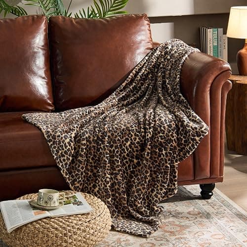 BEDELITE Fleece Blanket Soft Plush Throw for Couch Brown Leopard 50"x60" | Ultra Soft Fleece, Plush Microfiber, Lightweight Warmth, All Season Comfort, Cheetah Decor, Machine Washable, Couch Sofa Bed thumbnail 8