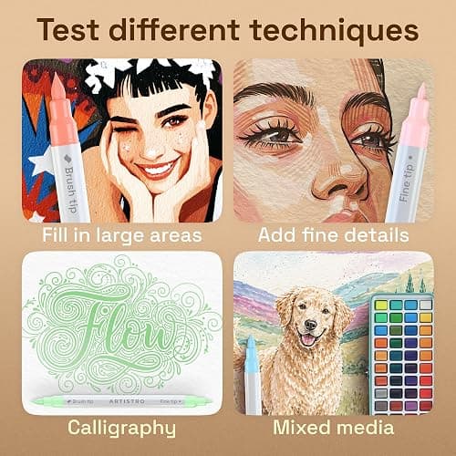 ARTISTRO 24 Pastel Acrylic Paint Markers - Paint Pens for Drawing - For Fabric, Rock, Glass, Wood, Molds - Arts & Crafts Gift for Adults, Teens, Kids, Classroom Must Haves & School Supplies thumbnail 5