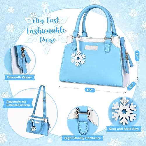Shemira Play Purse for Little Girls, Princess Pretend Toys for Girls 3 4 5 6 7 8 Years Old, Christmas & Birthday Gift for Kids Age 3-5 4-6 6-8, Toddler Purse with Accessories, Kids Toy Purse, Blue thumbnail 3