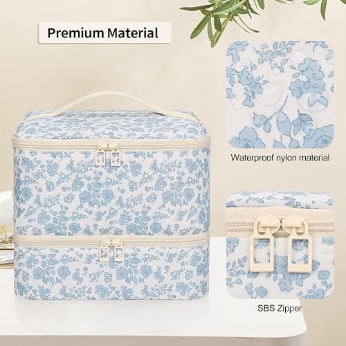 Ethereal Nail Polish Organizer Bag Holds 30+ Bottles(15ml/0.5 fl.oz) UV Nail Lamp,2 Layer Gel Polish Travel Storage Bag for Nail Kit, Gift for Manicurist, Girls thumbnail 6