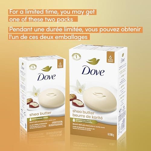 Dove Beauty Bar Soap for Nourished, Radiant Skin, Shea Butter, Enriches Skin, 106g 6 count thumbnail 7