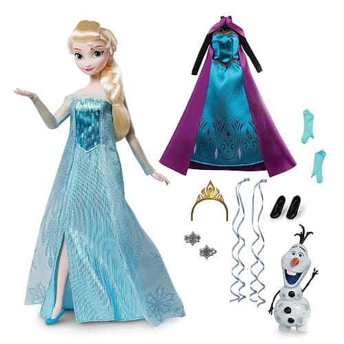 Disney Store Official Elsa Story Doll (Blue Dress) - 11 Inches - Includes Coloring Book and Additional Dress, Princess Doll in Classic Outfit, Disney Princess Toys for Girls thumbnail 4