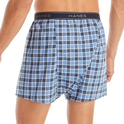Hanes Men's Underwear Boxers Pack, Cool & Breathable Cotton Underwear, Moisture-Wicking Boxers for Men thumbnail 4