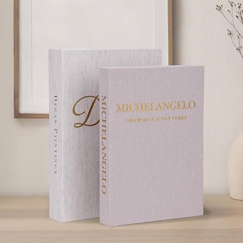 XKDOUS Set of 3 Linen Decorative Books with Gold Foil Cover Faux Book Storage Box for Coffee Table, Bathroom Shelf & Home Decor thumbnail 5