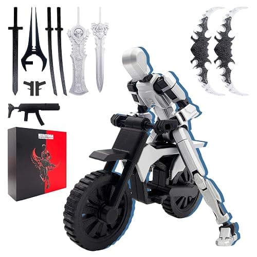 KERITOBA Assembly Completed T13 Action Figure Set,Dummy 13 3D Printed Toys,Titan 13 Action Figures,Premium Presents for Xmas,Birthdays,and Everyday Joy (Silvery) - Image 1
