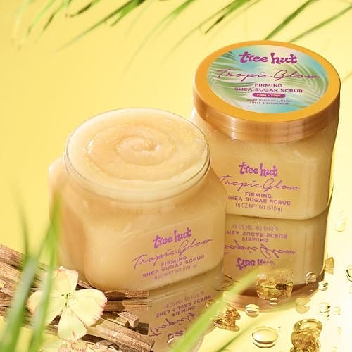 Tree Hut Tropic Glow Shea Sugar Scrub, Exfoliating & Hydrating Body Scrub with Shea Butter, Radiant Glow, Warm Scent, 18 oz thumbnail 5